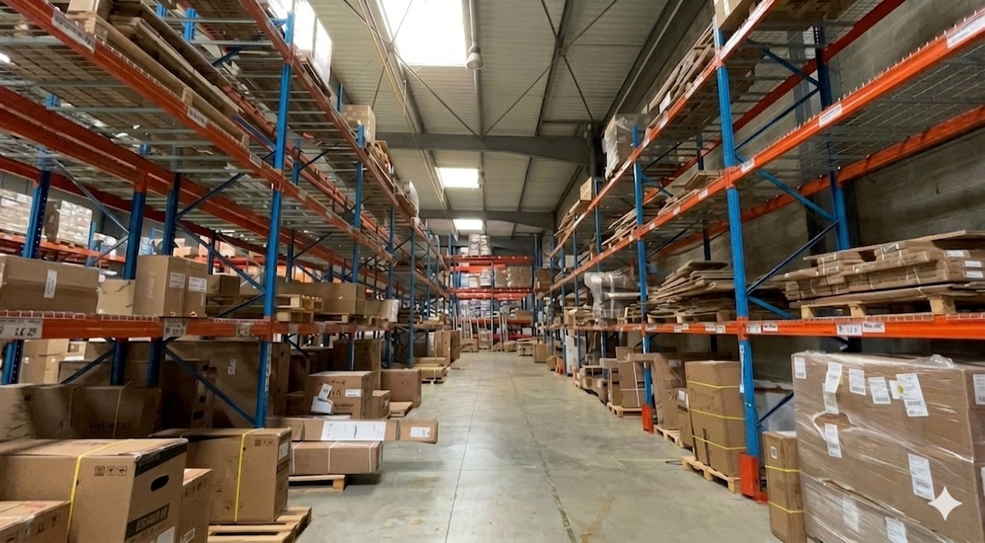 Équipe logistique préparant des commandes en entrepôt